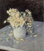 Gustave Caillebotte Yellow Roses in a Vase painting